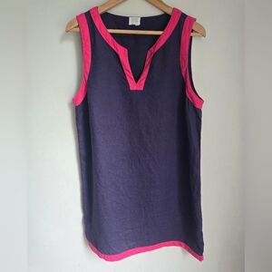 Like New SIGRID OLSEN Purple and Pink Sleeveless Linen Dress